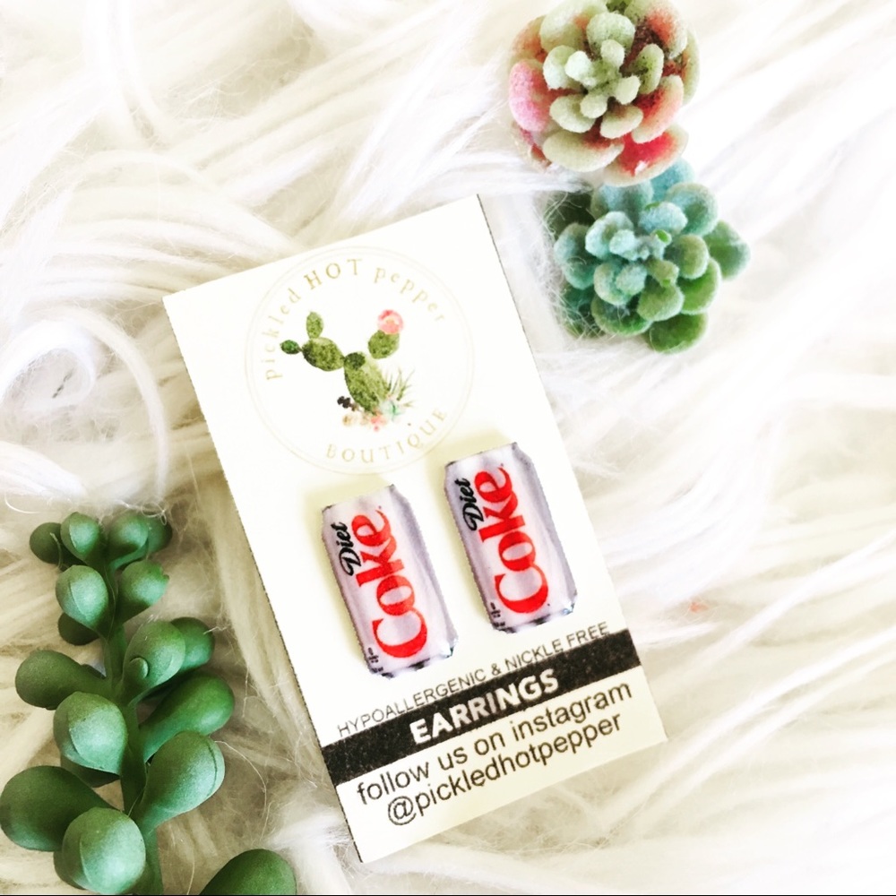 Diet Coke stud earrings